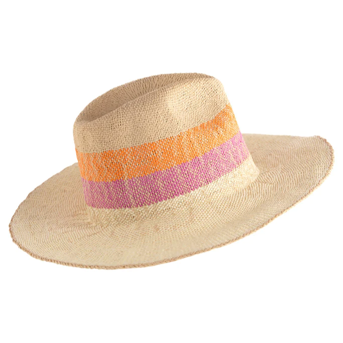 Alannis Natural Hat Orange & Pink