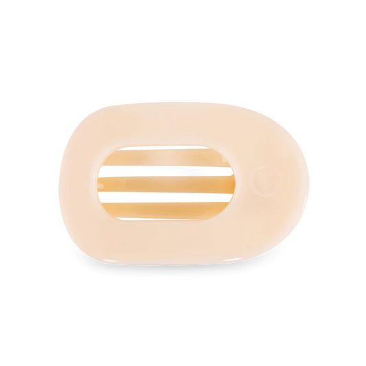 Teleties Medium Flat Round Clip Almond Beige