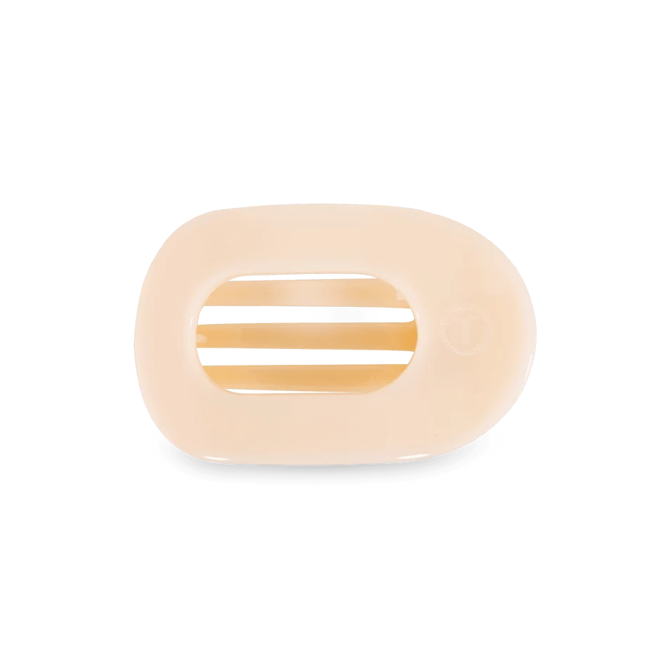 Almond Beige Medium Flat Round Hair Clip