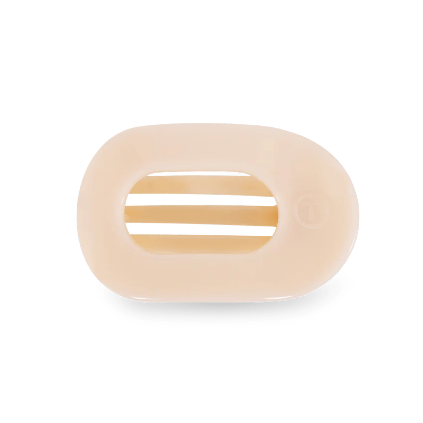 Teleties Small Flat Round Clip Almond Beige