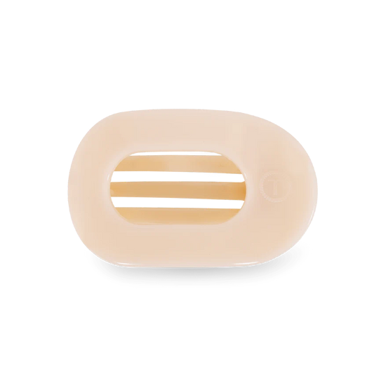 Teleties Small Flat Round Clip Almond Beige