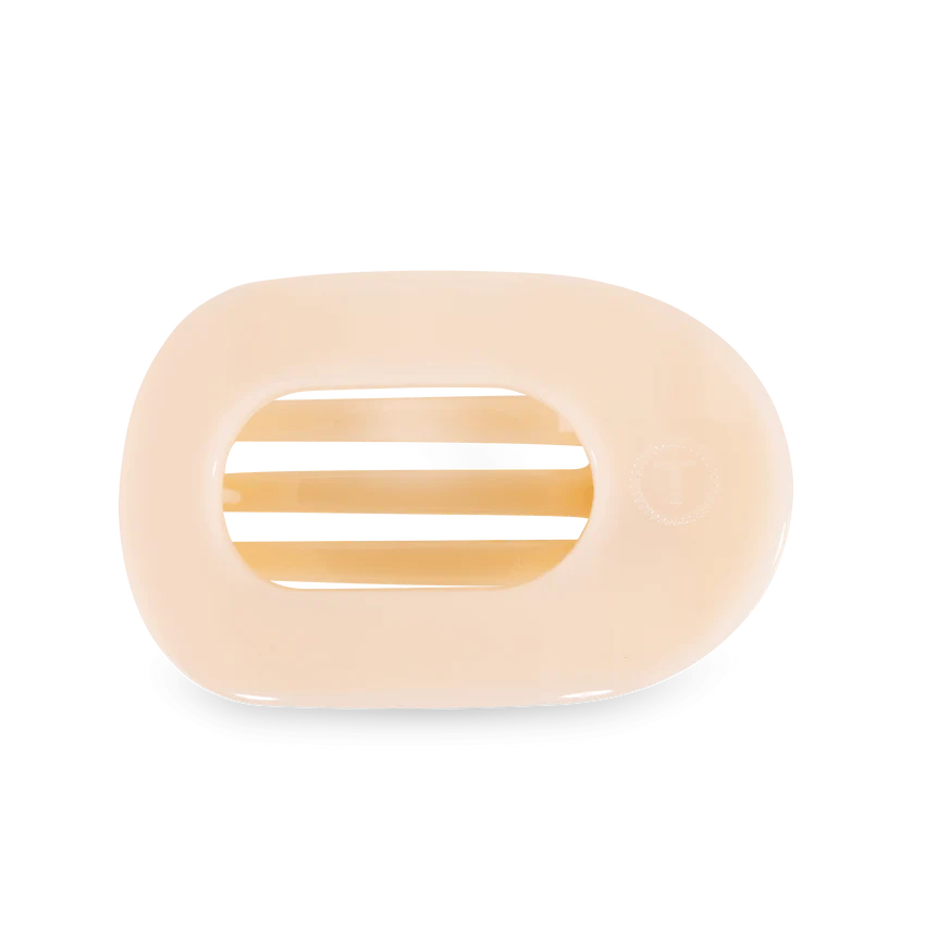 Teleties Large Flat Round Clip Almond Beige