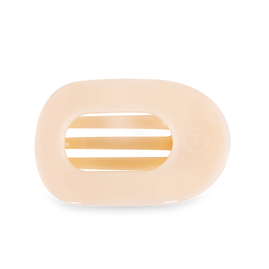 Teleties Large Flat Round Clip Almond Beige