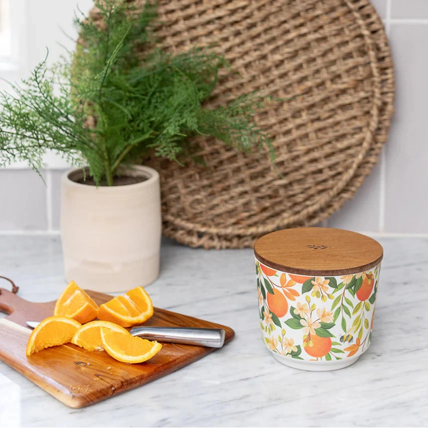 Orange & Honey Patterned 3 Wick Candle