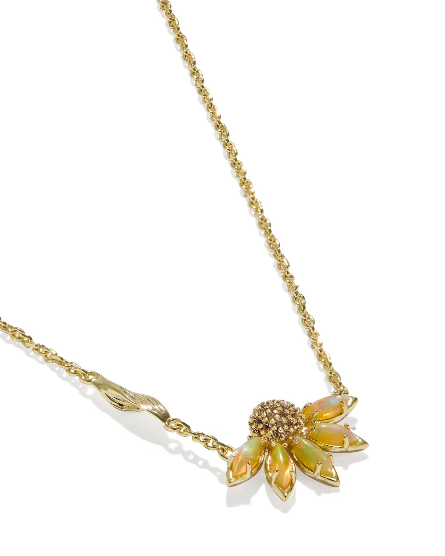 Anya Flower Short Pendant Necklace Gold Yellow Mix