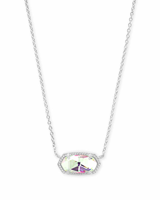 Elisa April Birthday Silver Necklace Dichroic Glass