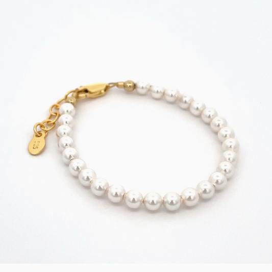 Aubrey 14K Gold-Plated Pearl Baby Bracelet
