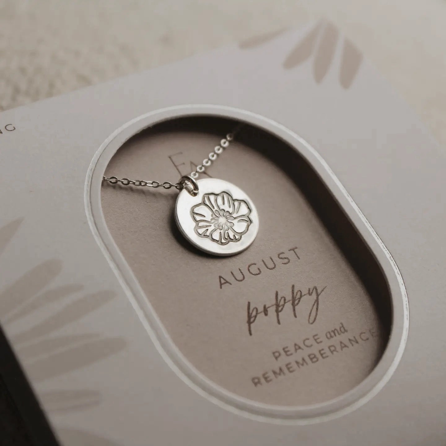 Birth Month Flower Silver Necklace with Charm