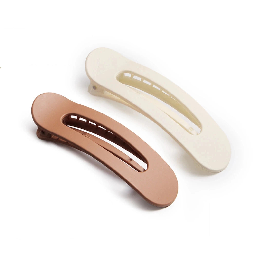 Soft Matte Skinny 2-Pack Flat Lay Claw Clips Cappuccino