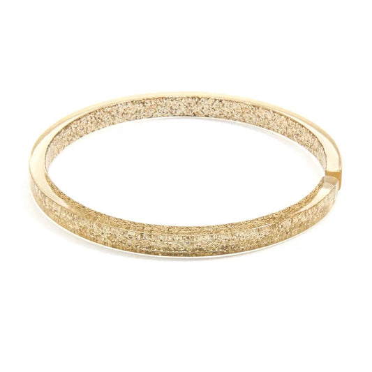 Skinny Resin Bangle Gold Sparkle