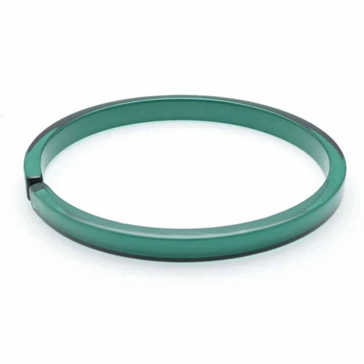 Skinny Resin Bangle Dark Green