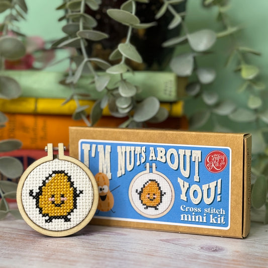 "I'm Nuts About You!" Mini Matchbox Cross Stitch Kit Sale