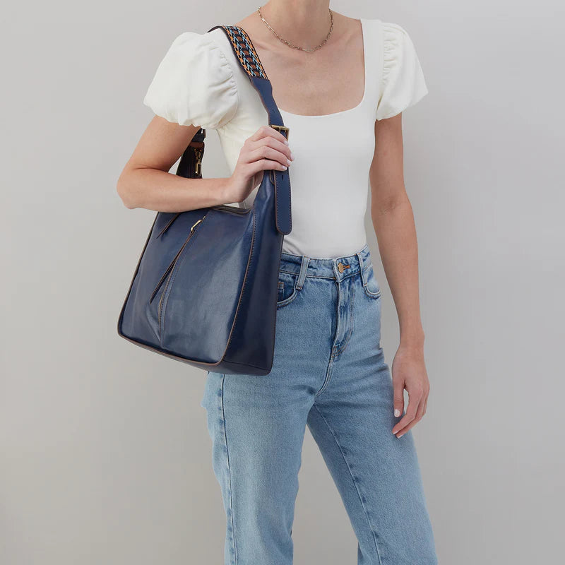 Bellamy Front Zip Hobo Navy