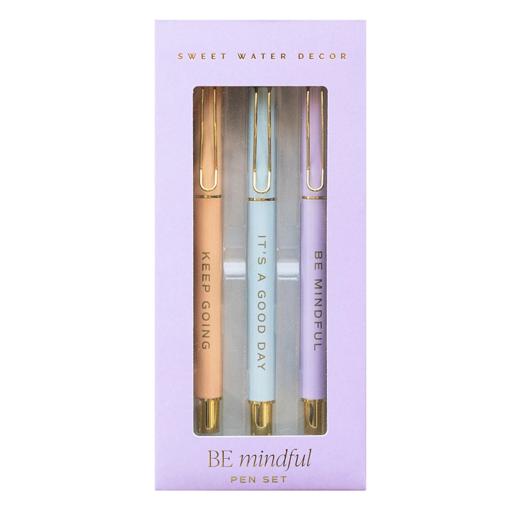 Pen Set Metal Be Mindful Set of 3