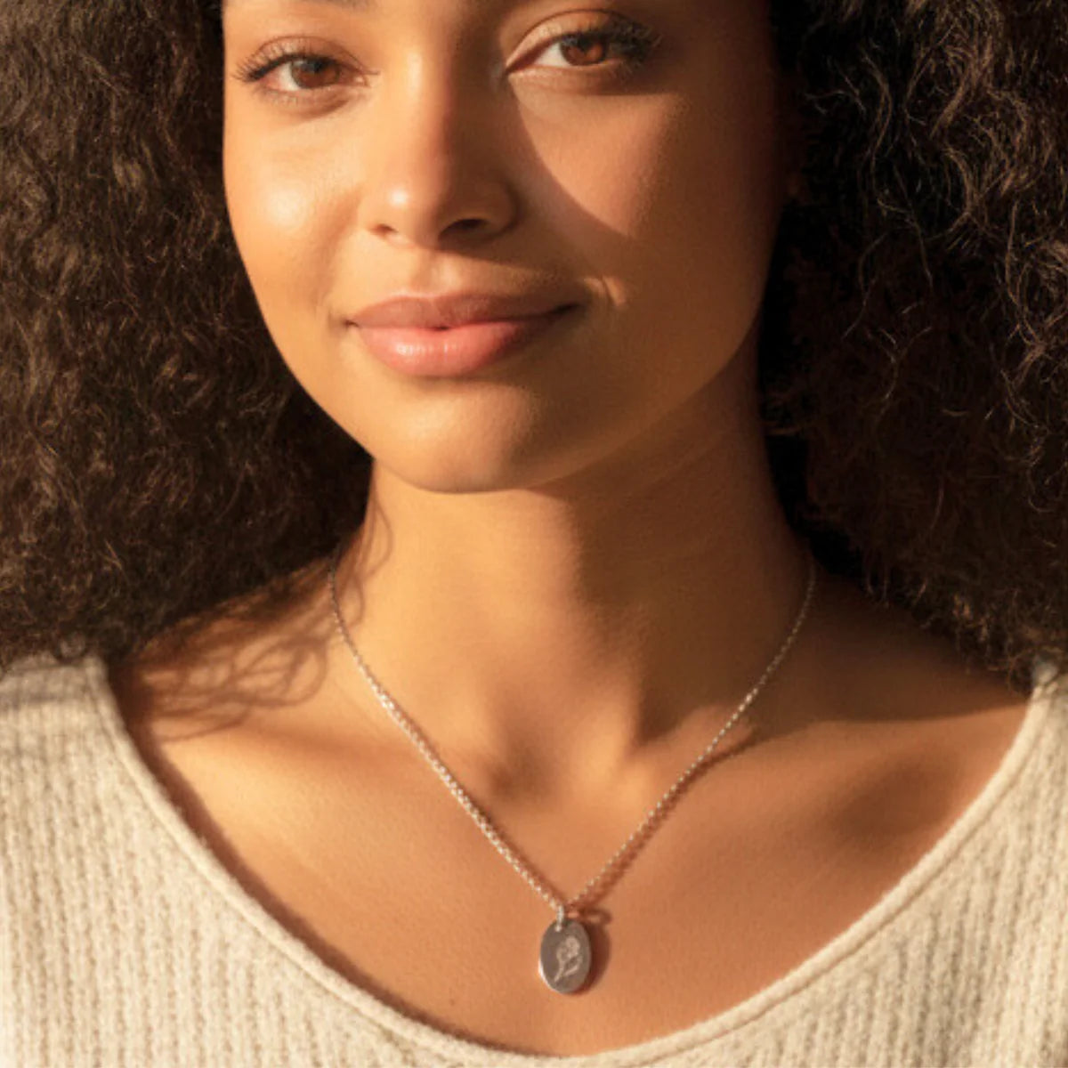 February Silver Birth Flower Necklace