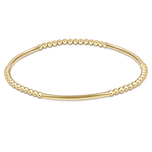 Bliss Bar Gold Pattern 2.5mm Bead Bracelet Gold