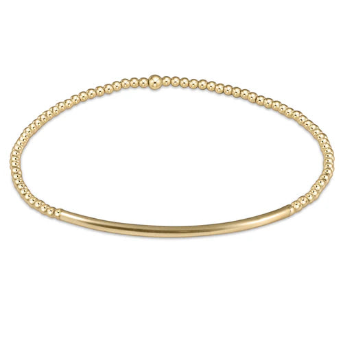 Classic Gold 2mm Bead Bracelet Bliss Bar Gold