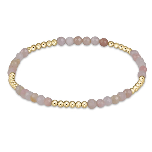 Blissful Pattern 2.5mm Bead Bracelet Pink Opal