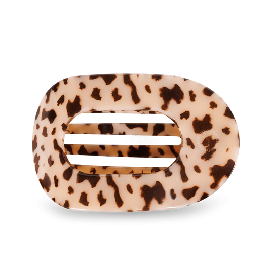 Teleties Large Flat Round Clip Blond Tortoise