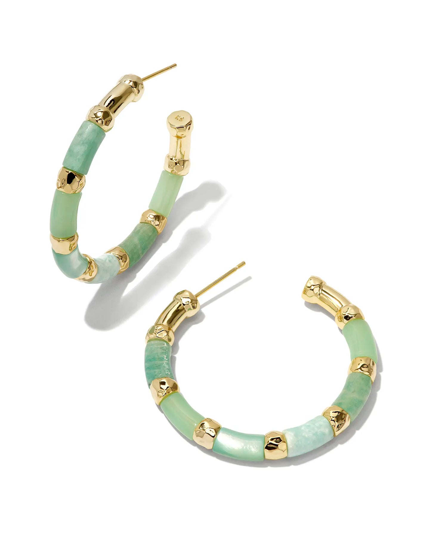 Gigi Hoop Earrings Gold Blue Mix