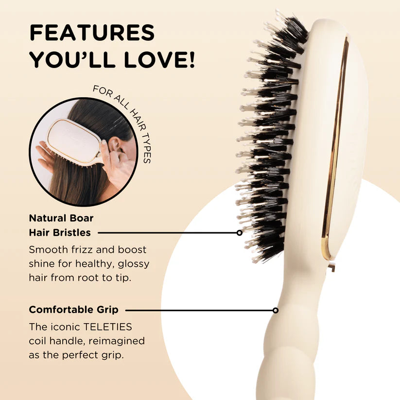Boar Bristle Full-Size Hair Brush Tan