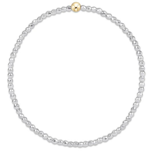 Extends Bright Silver Faceted Hematite 2mm Bead Bracelet