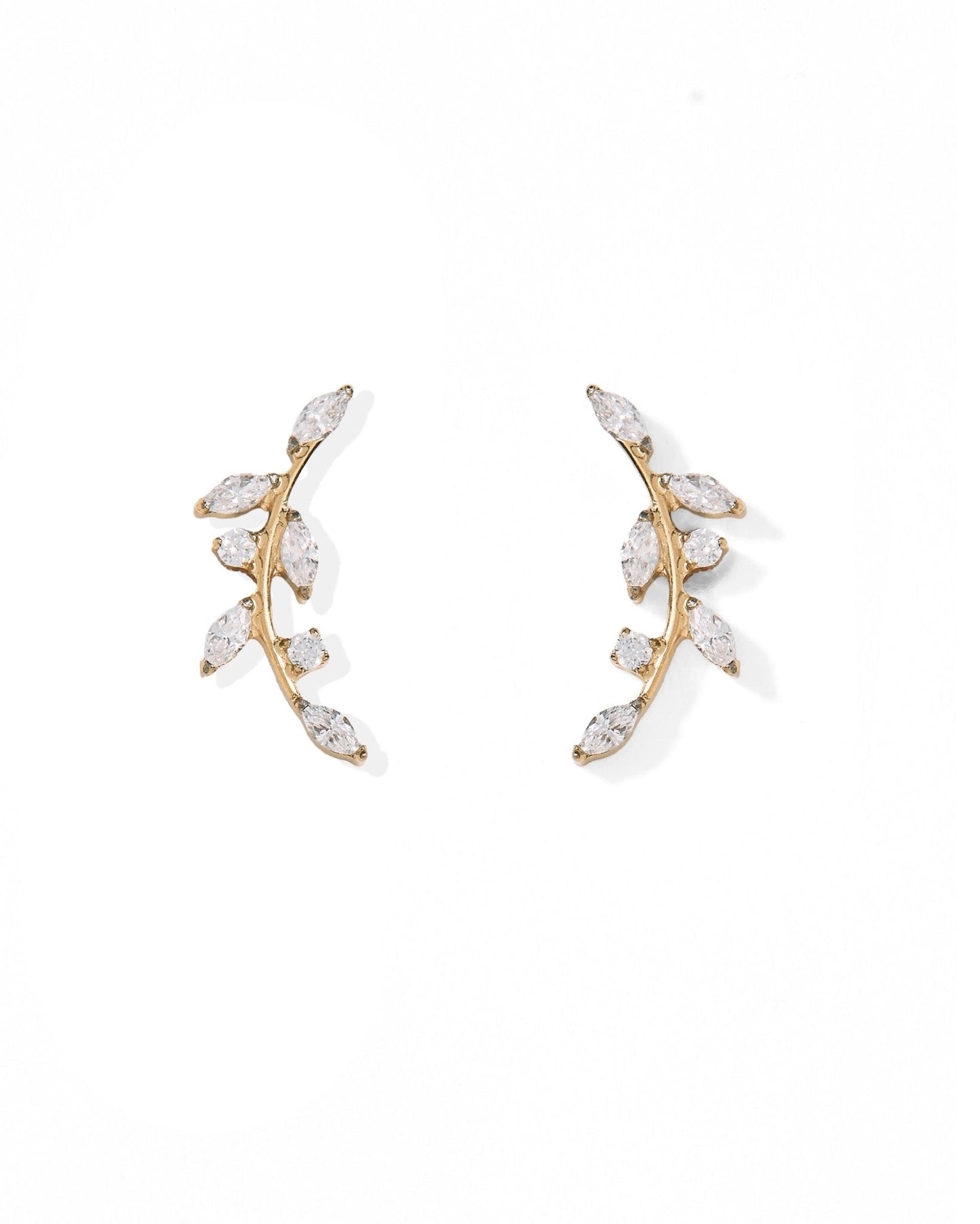 Chloe Climber Gold Screwback Stud Earrings