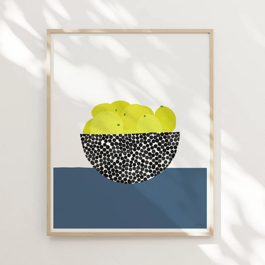 Lemons in Bowl Art FRAMED