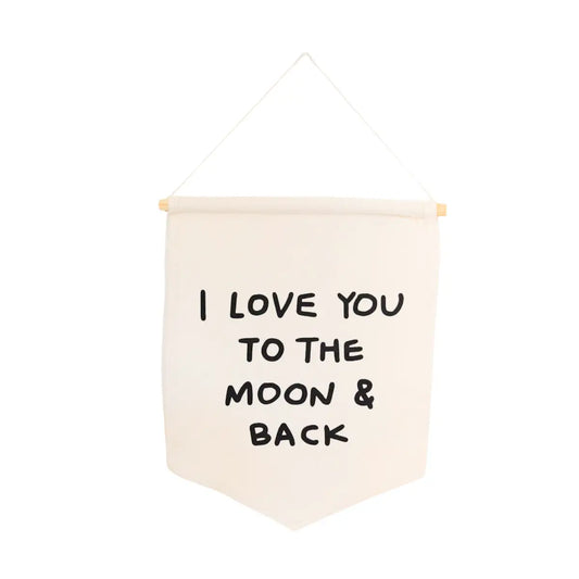 I Love You To the Moon and Back Hanging Sign