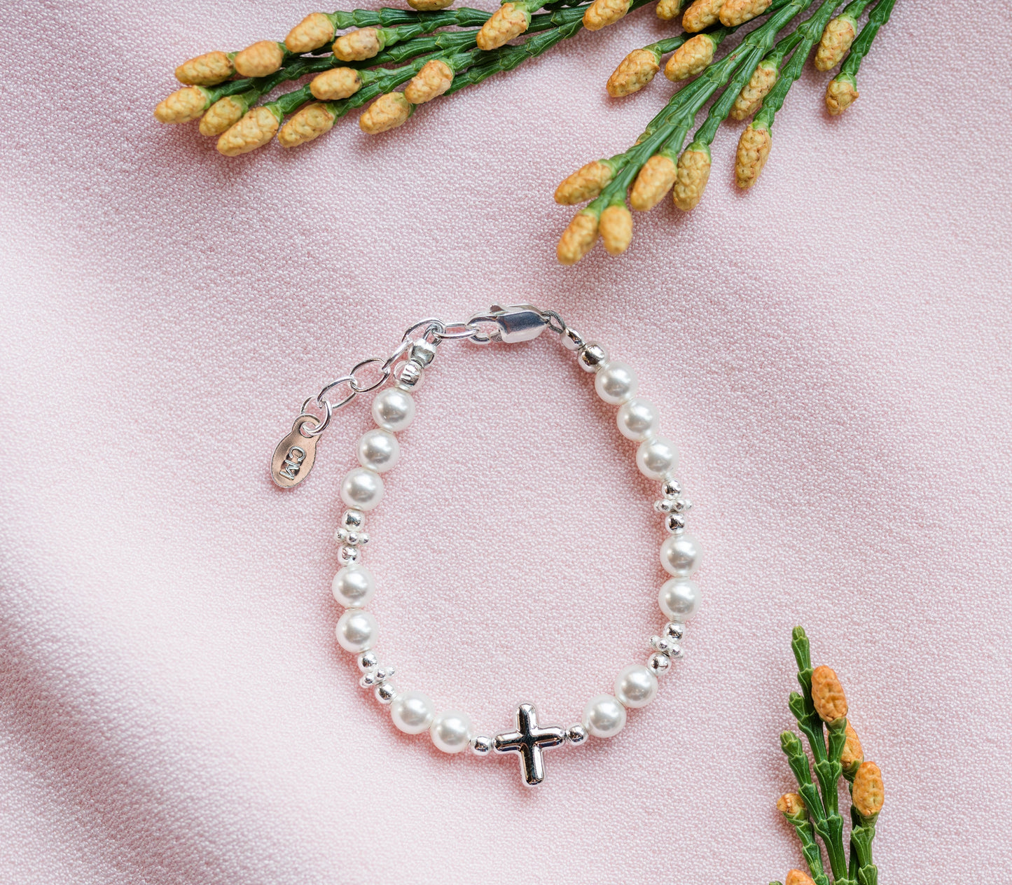 Emily Sterling Silver Cross Bracelet