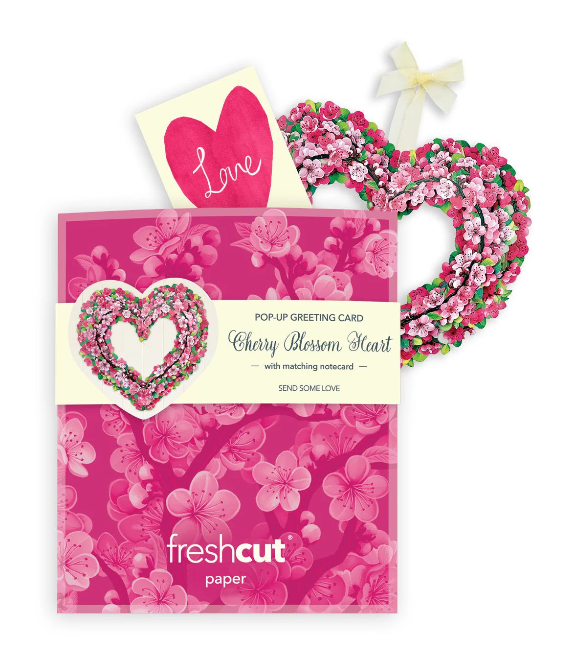 Mini Cherry Blossom Heart Pop-up Card