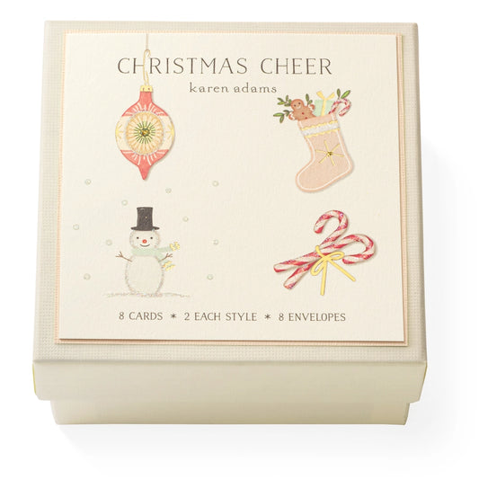 Christmas Cheer Gift Enclosure Box Set of 8 Cards