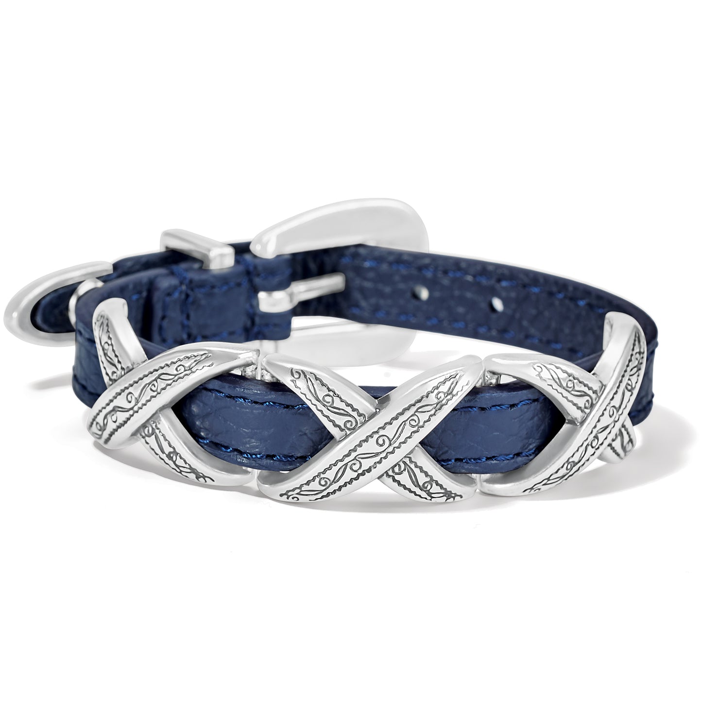 Kriss Kross Etched Bandit Bracelet French Blue