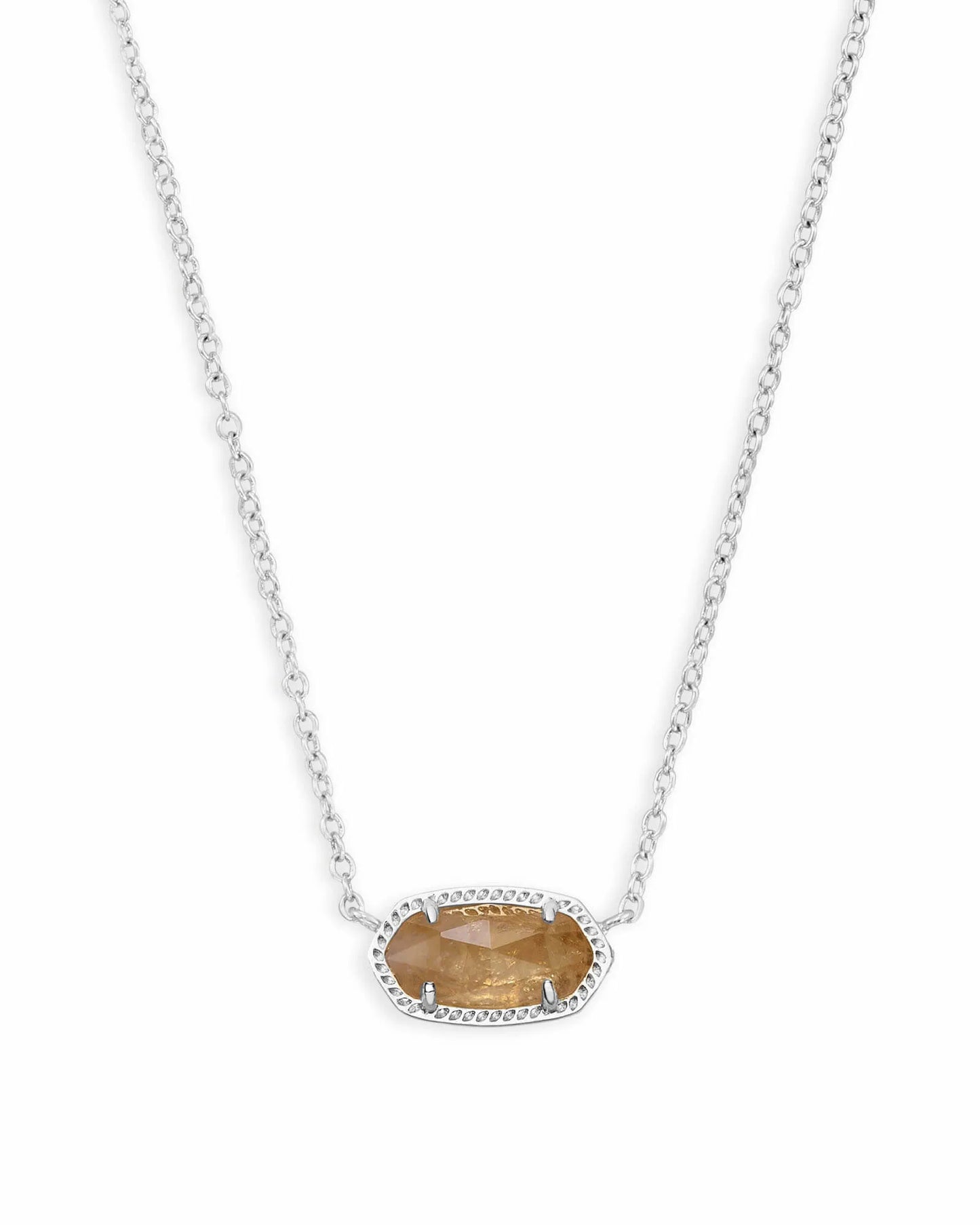 Elisa November Birthday Silver Necklace Citrine