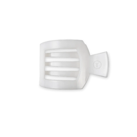 Teleties Small Flat Square Clip Coconut White