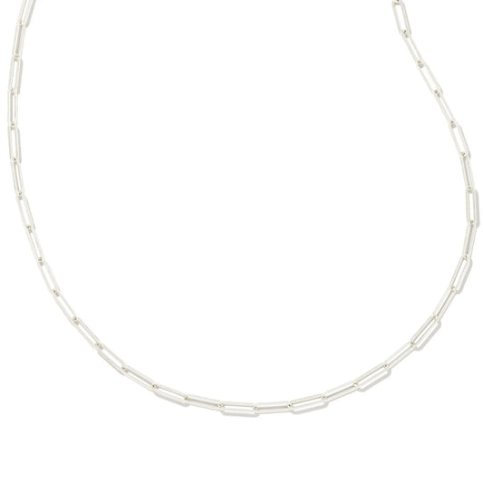 Courtney Paperclip Necklace Silver Metal