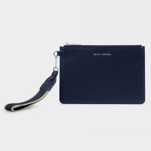 Lottie Navy Wristlet