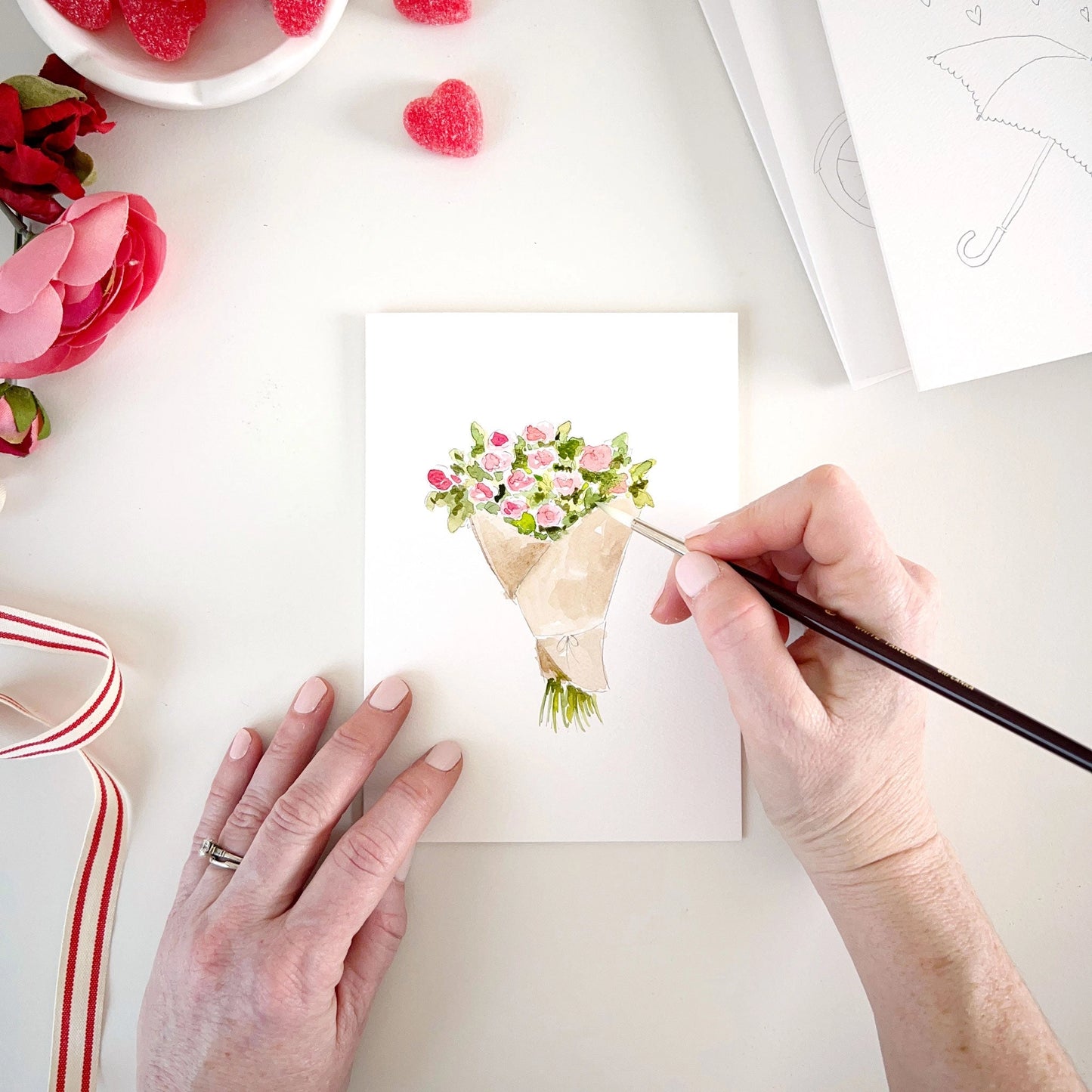 Love Sweet Love Paintable Watercolor Notecards
