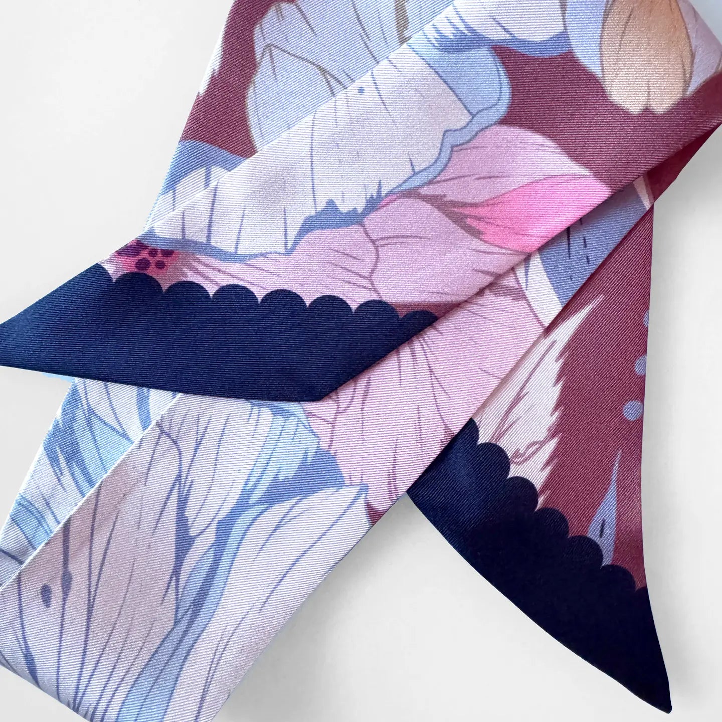 Evening Garden Skinny Silk Scarf Evening Garden