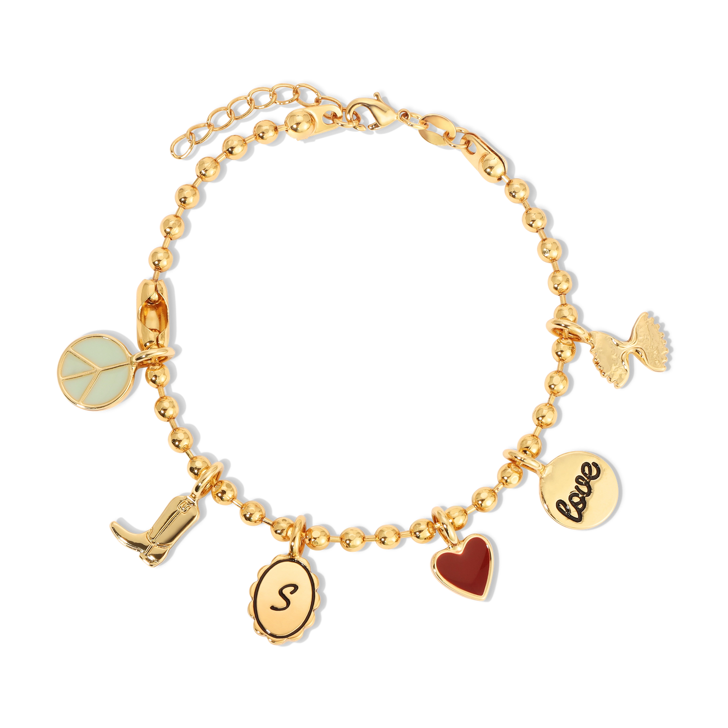 Charm Garden Bracelet Gold Ball Chain