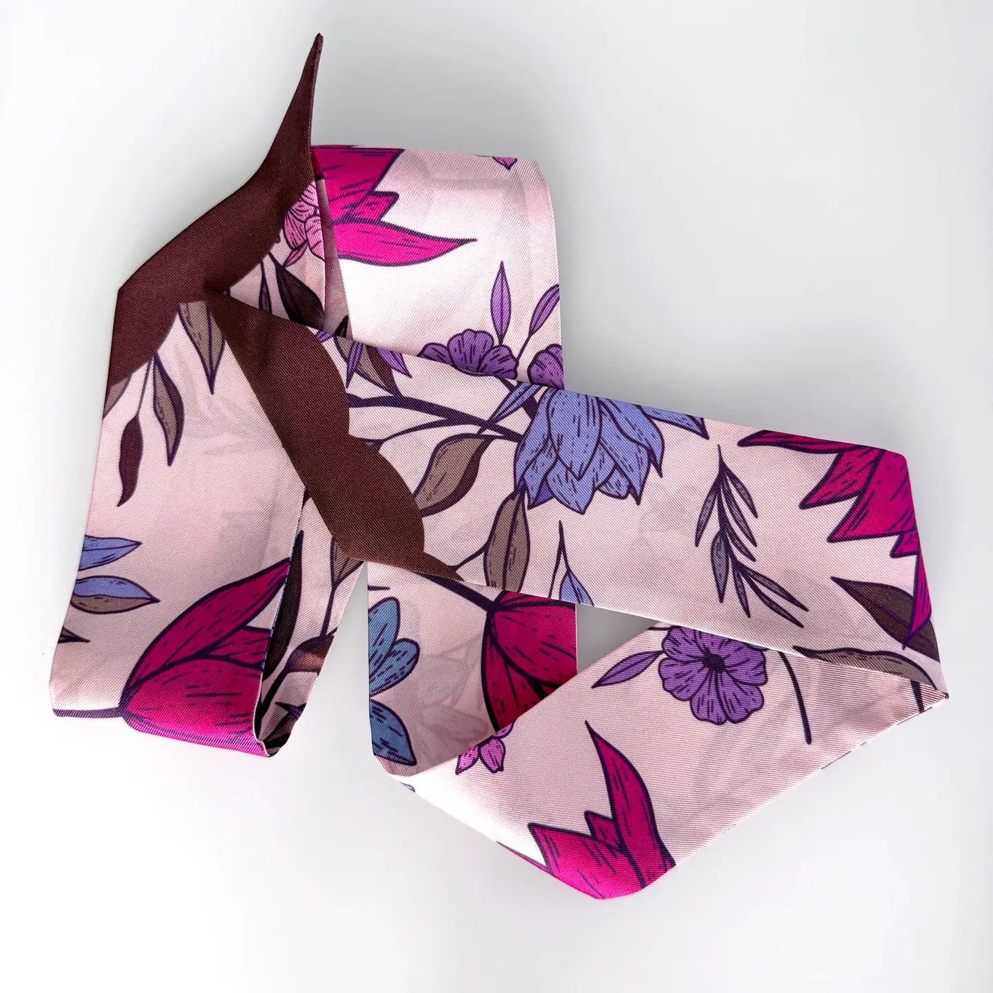 Vibrant Florals Skinny Silk Scarf Vibrant Florals