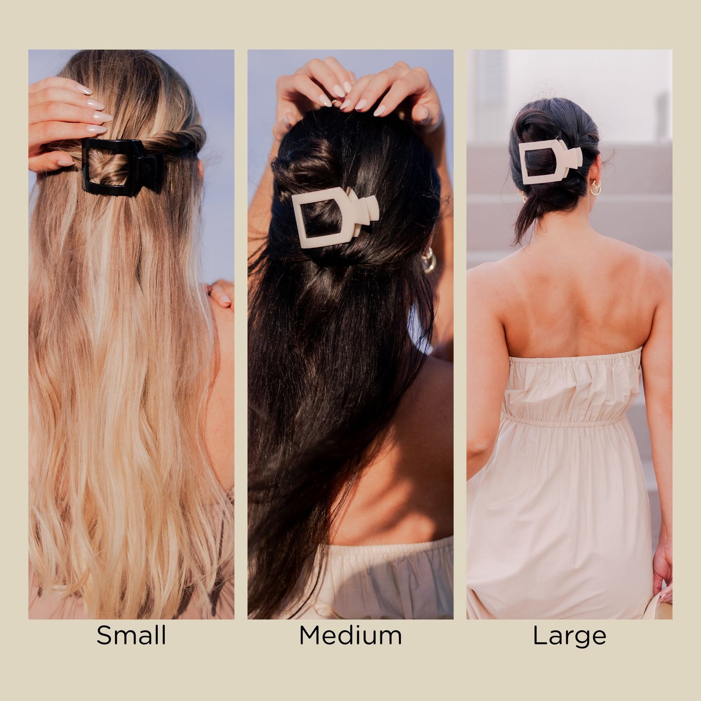 Teleties Medium Flat Square Clip Blonde Tortoise