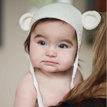 Ivory Bear Baby Crochet Hat