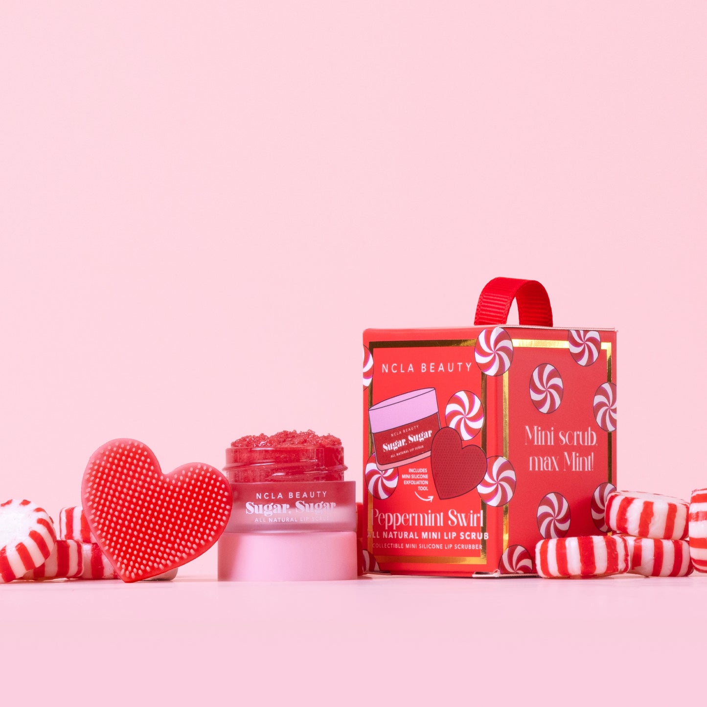 Peppermint Swirl Lip Scrub Ornament Gift Set