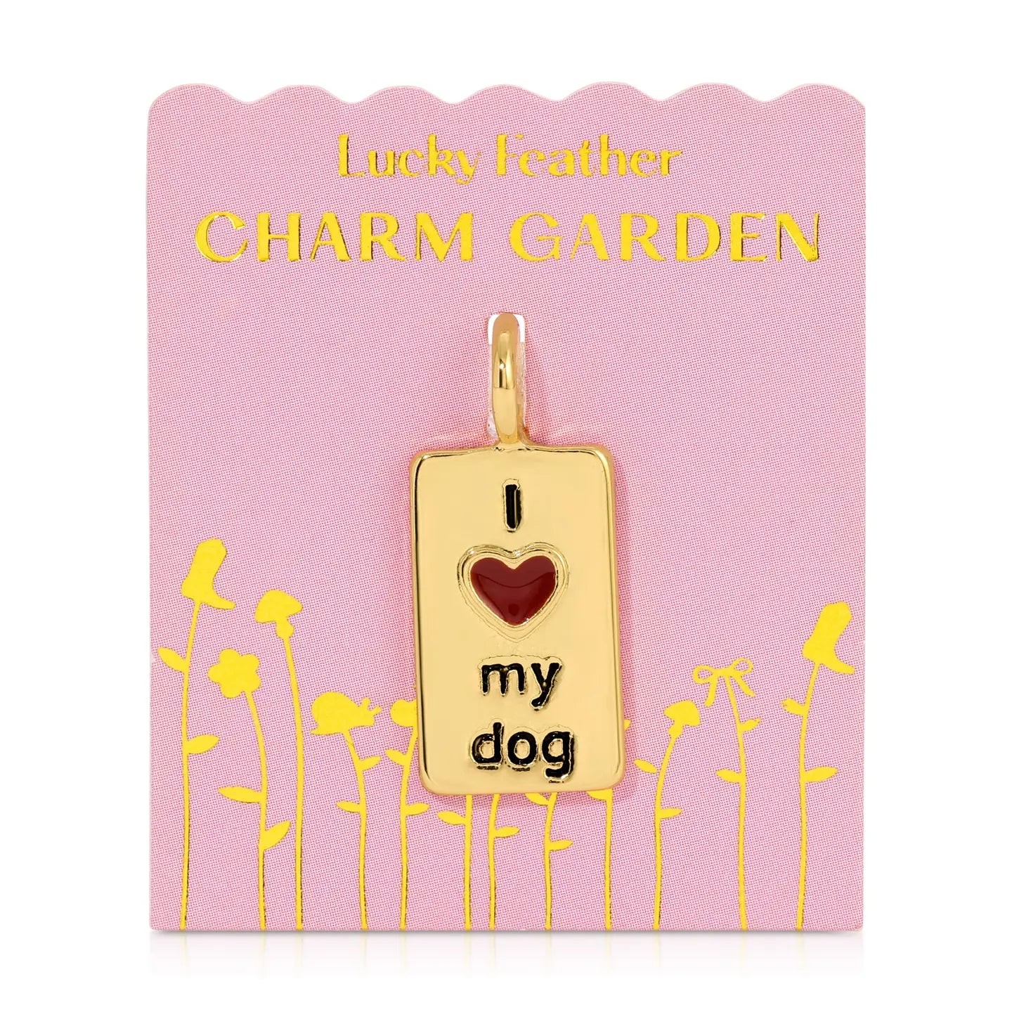I Heart Dog Charm Garden Gold Charm