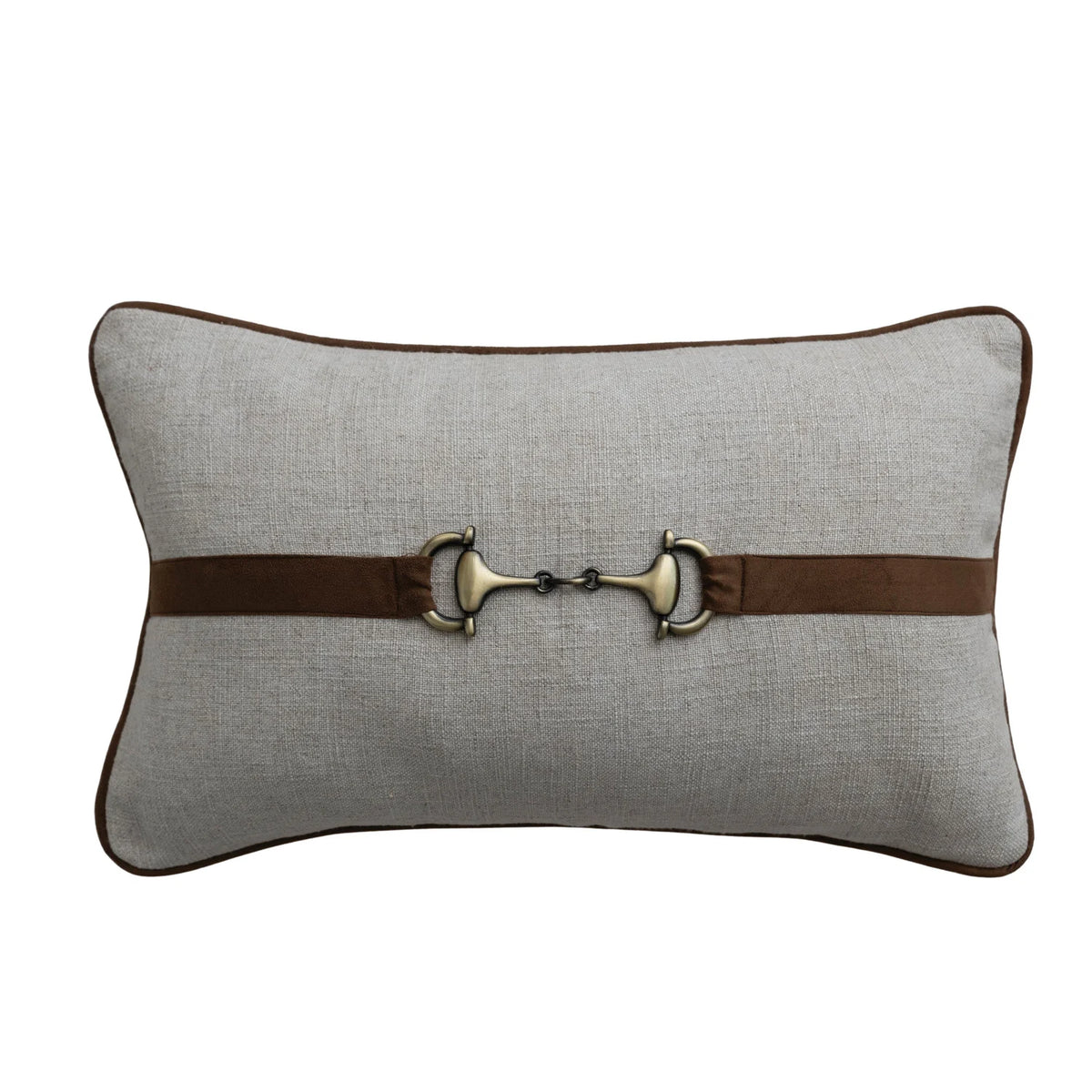 Viscose & Linen Lumbar Pillow w/ Buckle
