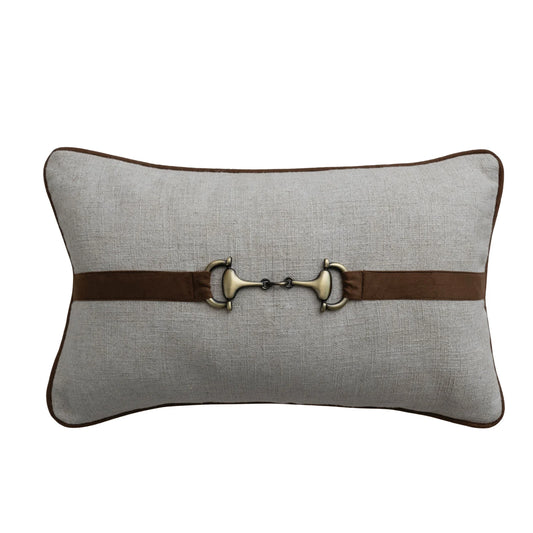 Viscose & Linen Lumbar Pillow w/ Buckle