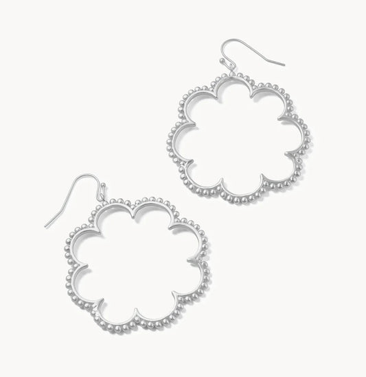 Dotted Daisy Earrings Silver