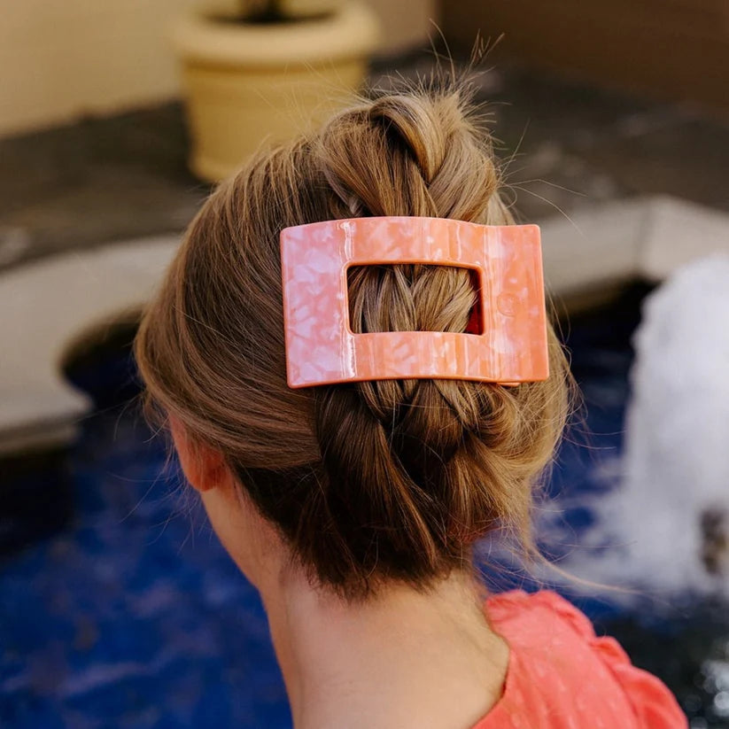 Teleties Large Flat Rectangle Hair Clip Dreamsicle