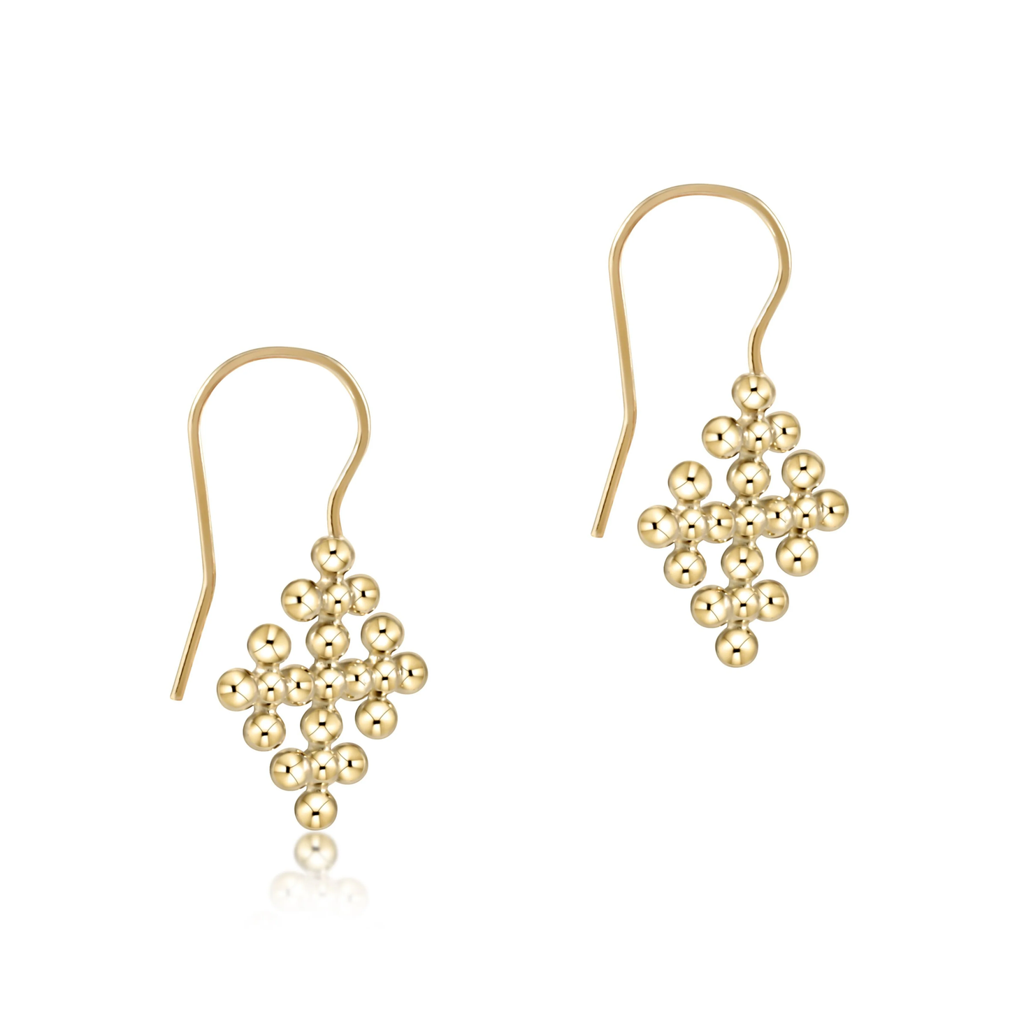 Classic Cross Encompass Gold Drop Earring